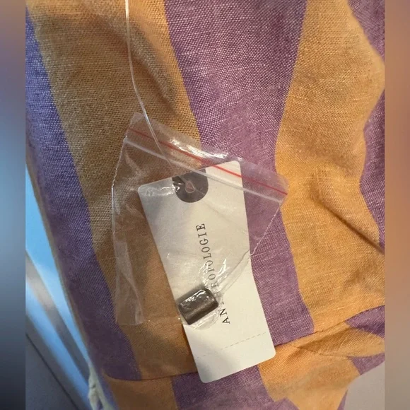 Sz medium 10 Anthropologie NWT Striped Purple and Orange Maxi Dress - Picture 10 of 12
